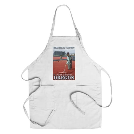 Cranberry Port Cranberry Bogs Harvest - Port Orford, Oregon - LP Original Poster (Cotton/Polyester Chef's Apron) ()