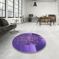 thumbnail image 4 of Ahgly Company Machine Washable Indoor Square Transitional Bright Purple Area Rugs, 7' Square, 4 of 7