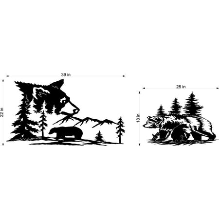 Bear RV Camper Decal Sticker Mountain Scene Set