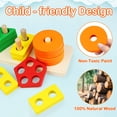 thumbnail image 2 of Pebira Montessori Juguetes para niños de 1 a 3 años Niñas Niños pequeños Juguetes de madera para clasificar y apilar para niños pequeños y niños Juguetes educativos preescolares Reconocimiento de colo, 2 of 7