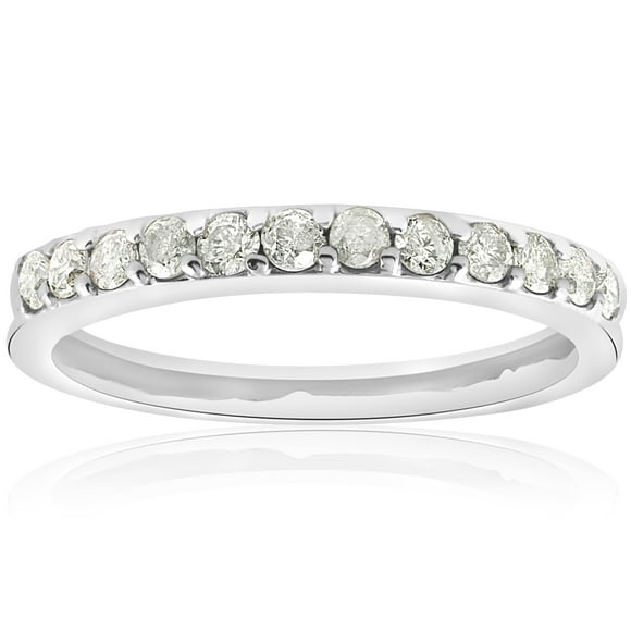 Bague de Mariage en Diamant 1/2 Ct en Or Blanc Anniversaire Anneau 14 K Solitaire Rond