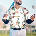 thumbnail image 4 of Fotbe Pretty Floral With Leaves Baseball Jersey Shirt for Men and Women, Casual Short Sleeves Button Down T-Shirt-4X-Large, 4 of 9