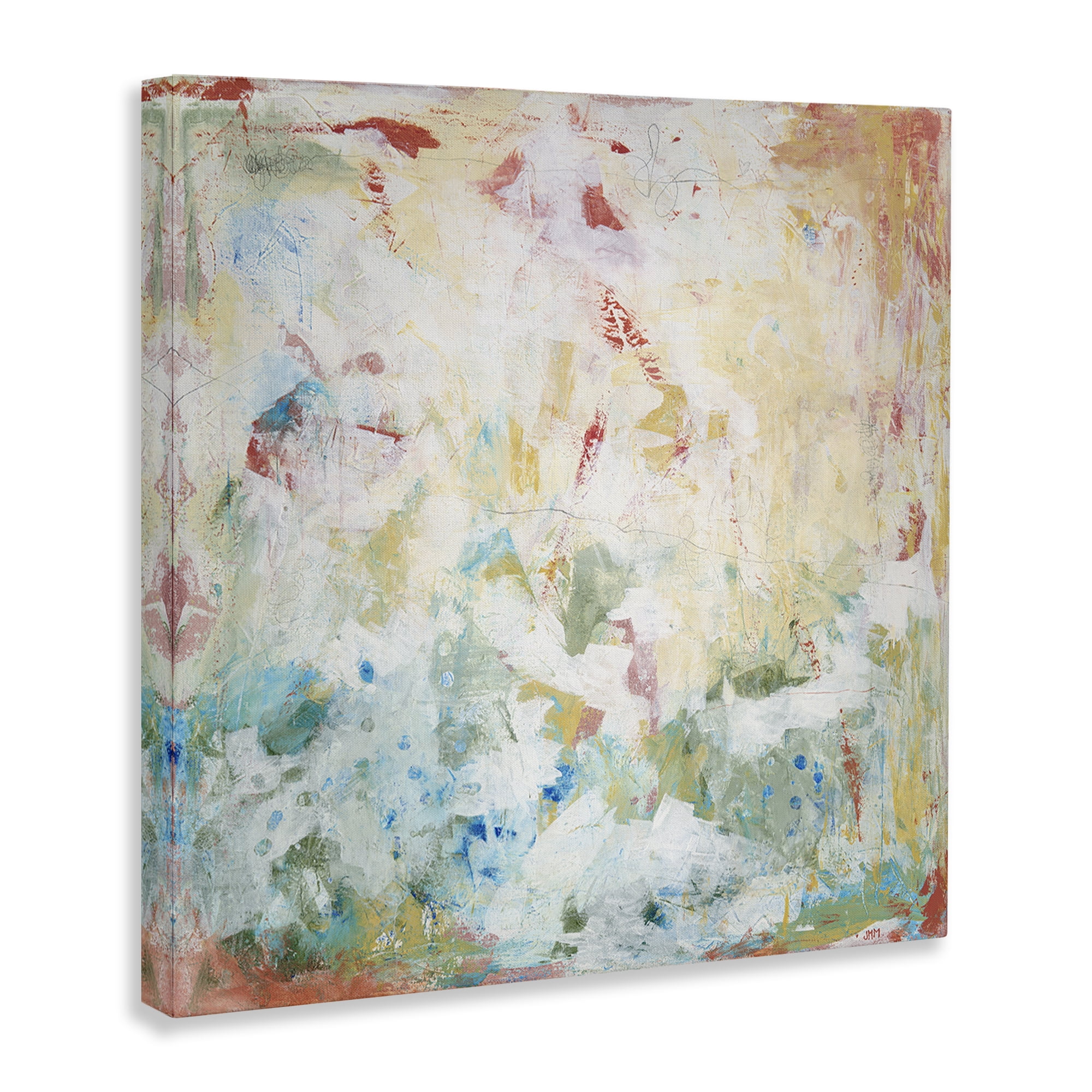 Stupell Industries Muted Restless Abstract Abstract Painting Wrapped Canvas Art Print Wall Art, 36 x 36