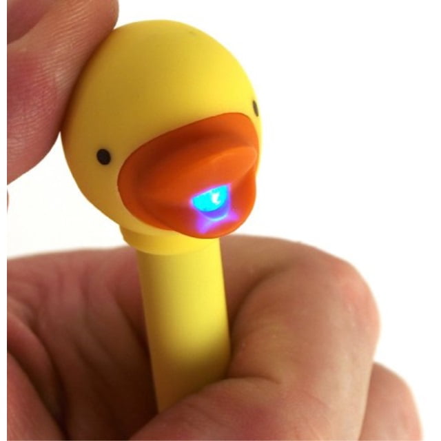 kikkerland quacking light up novelty funny duck pen