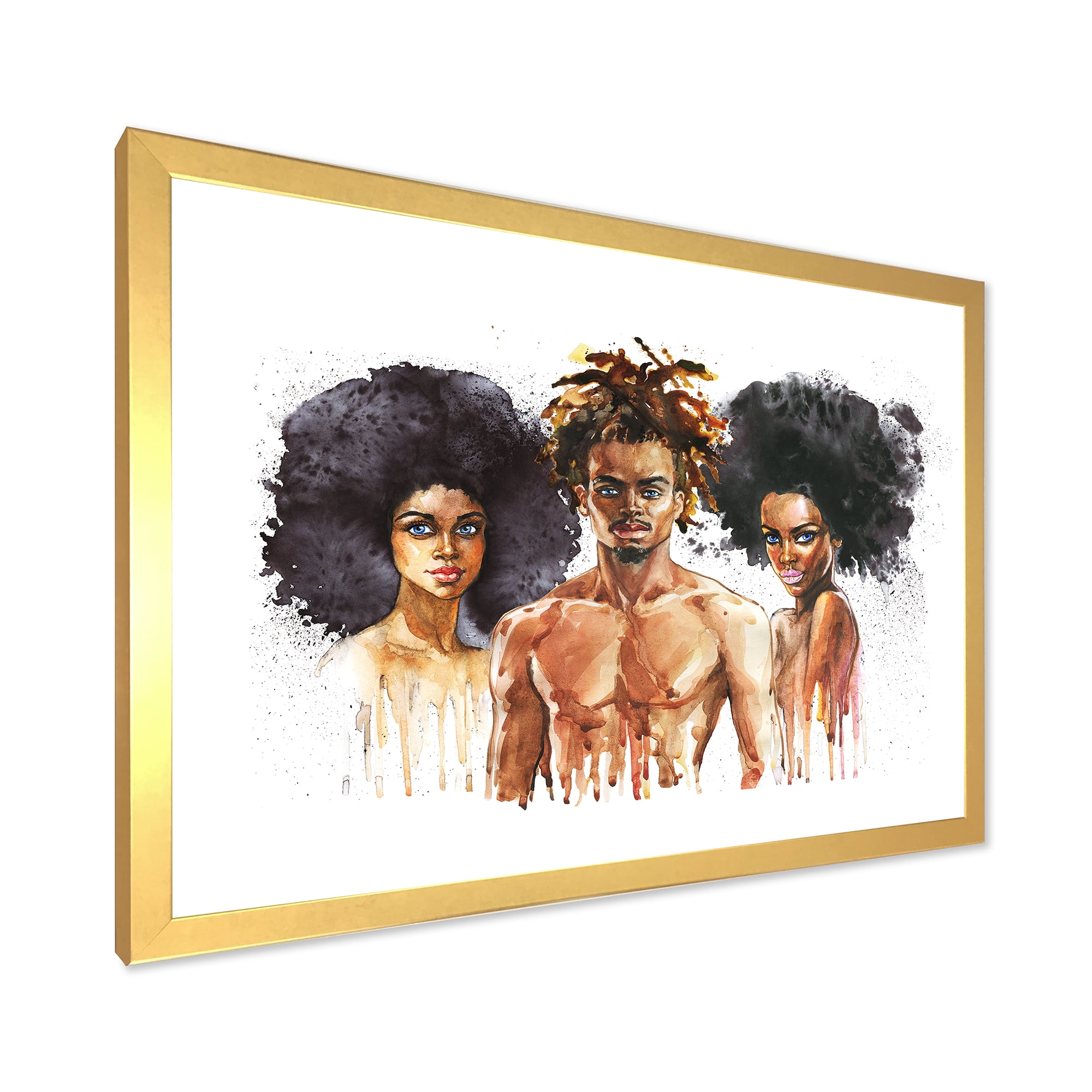 Designart 'Afro American Fashion Portraits' Glam Framed Art Print