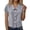 64#Gray, variant on Cotton Linen Shirts Women Peter Pan Collar V Neck Button Down Blouse Tees Short Sleeve Casual Gauze Shirts Tops