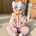 thumbnail image 6 of Baby Newborn Cotton Turban Hat Bowknot Rhinestone Head Wrap Infant Toddler Kids Girl Beanie Cap, 6 of 6