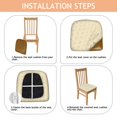 thumbnail image 4 of Beige Celestial Pattern Seat Covers for Dining Room Chairs Set Of 4,Stretch Printed Washable Chair Seat Cover with Elastic Ties and Button,Removable Waterproof Couch Cushion Covers, 4 of 6