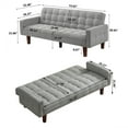 thumbnail image 4 of Aukfa 74" Square Arm Futon Convertible Sofa Bed for Home Office, Button-Tufted Back, Gray, 4 of 10