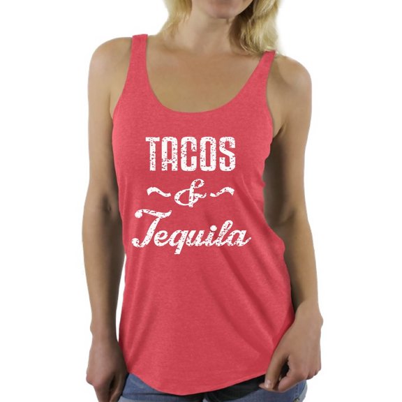Awkward Styles Women's Tacos & Tequila Graphic Racerback Tank Tops Taco Mexican Drinking Party Gift