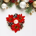 thumbnail image 4 of YOHAVEN Christmas Candle Ring Wreath 6", Artificial Rose Garland Candle Holder Decoration for Holiday Dining Table Centerpiece Mantel Fireplace Christmas Party, 4 of 6