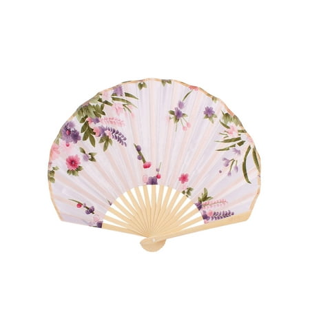 Wedding Party Decor Bamboo Ribs Blooming Flower Printed