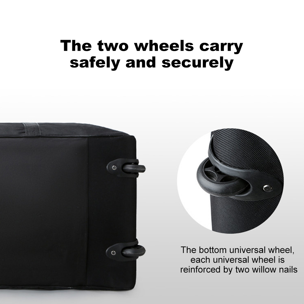 Travel Luggage Bag Foldable Wheel Bag Waterproof Travel Duffel Bag  Shoulder Straps- Use as Luggage or Backpack for Men/Women (Black)