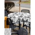thumbnail image 5 of Outdoor Tablecloth with Umbrella Hole for Patio/Picnic/Party/Camping, Farmhouse Country Waterproof Table Cloth Square Cover Washable, Black Vintage Trees Rustic French Garden (60"x 60"), 5 of 8