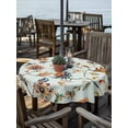 thumbnail image 2 of Outdoor Tablecloths with Umbrella Hole & Zipper, Green Spring Floral Round Tablecloth 54 Inch, Summer Botanical Vintage Birds Waterproof Table Cloth, Patio/Pool/Picnic Table Covers, 2 of 8