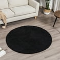 thumbnail image 3 of Round Rug, Circle Chenille Rug for Living Room, Round Area Rug with Non-Slip TPR Underlayer for Bedroom, Machine Washable, 3 of 8