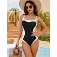 thumbnail image 2 of MOYIKO Women Slimming Tummy Control One Piece Swimsuit Retro Square Neck Bathing Suit, 2 of 7
