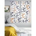 thumbnail image 3 of Farm Black Orange Leaves Sheer Curtains 2 Panels Set Country Style Leaf Floral Retro Plant Sheer Window Curtains Light Filtering Rod Pocket Voile Drapes for Bedroom Living Room 52"X72", 3 of 8
