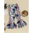 thumbnail image 6 of Toddler Kid Girls Bell Bottom Outfits Set Letter Print T-Shirt + Patterned Flared Pants Set, 6 of 9