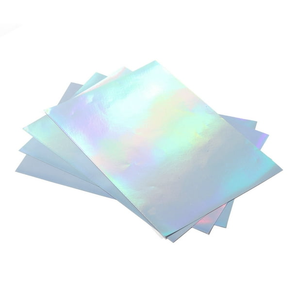 Papel Adhesivo Holográfico, 22 Hojas Práctica Película Aluminizada Por Láser Secado Rápido Absorción De Tinta Rápida Papel Adhesivo Holográfico Imprimible A4 Para