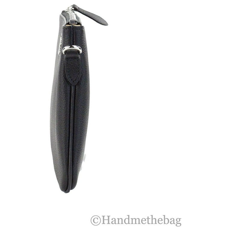 Burberry Peyton Monogram Black Leather Pouch Crossbody Bag Purse