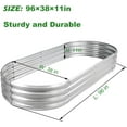 thumbnail image 3 of Galvanized Raised Garden Bed Kit 8ft Galvanized Planter Garden Boxes Outdoor, Oval Large Metal for Vegetables, 3 of 6