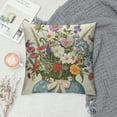 thumbnail image 2 of Creowell Wildflower Throw Pillow Covers 18x18 Inch  Flowers Leaves Bouquet Vase Spring Summer Seasonal Decor Cushion Cover for Bedroom Sofa Living Room Couch Bench Outdoor, 2 of 5