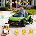 thumbnail image 2 of Track Seven 12V Ride on Car, Licensed Volkswagen Beetle Kids Electric Car with Remote Control, Bluetooth, USB, Rear Storage, LED Light, 2WD, Electric Ride on Toy Car for Kids Toddlers Aged 3+, Green, 2 of 9