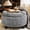 Round Light Gray, variant on HIUU 25" Dark Grey Round Ottoman with Storage,Upholstered Ottoman,Tufted Accent Footstool,Round Ottoman Coffee Table for Living Room