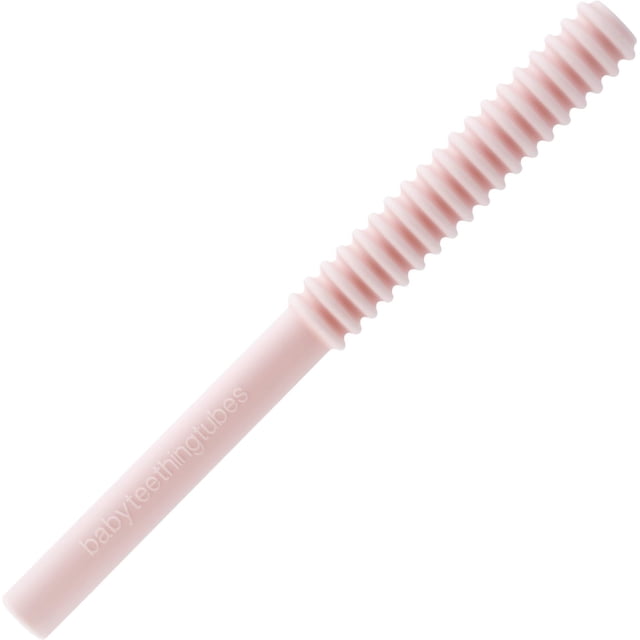 Tubos de dentición para bebés Teether, silicona suave y duradera, 18 cm, rosa