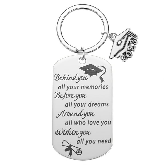 Stainless Steel Graduation Ceremony Certificate Keychain Pendant 2023 Graduation Season Gift Metal Bachelor Hat Key Chain