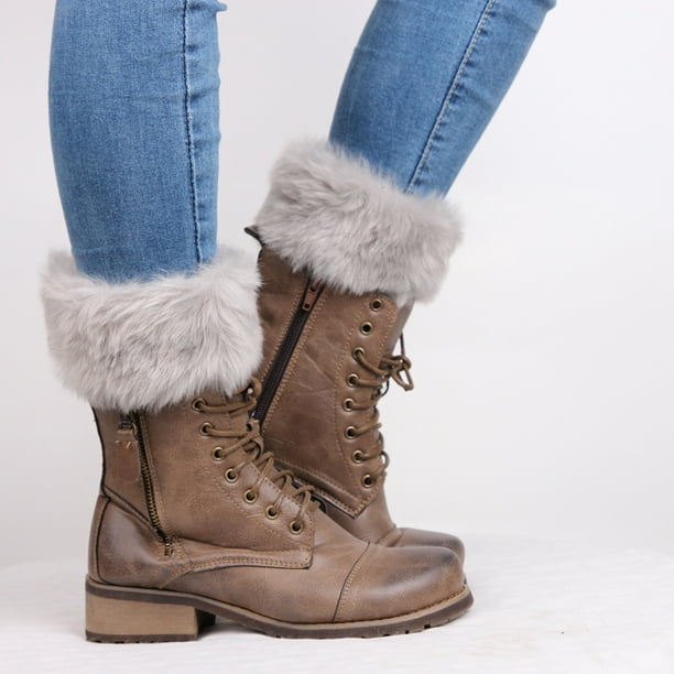 1 Pair Women s Winter Furry Knit Short Leg Warmers Boots Socks