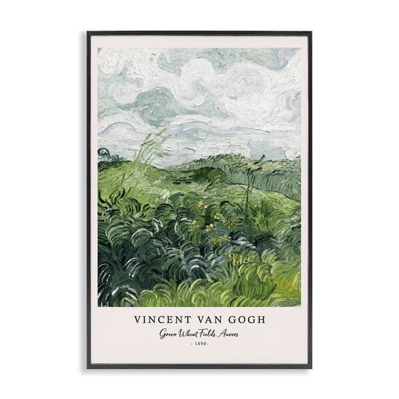 Stupell Industries Transitional Classic Green Wheat Fields Black Framed Giclee Art, 12 x 18, by Vintage Hustle