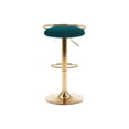 thumbnail image 5 of Swivel Bar Stools Set of 2, Velvet Upholstered Counter Height Barstools with Footrest & Round Back, Adjustable Height Bar Chairs for Kitchen Island, Home Bar, Dining Room, Green, 5 of 9