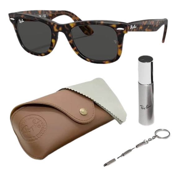 Ray-Ban RB2140 ORIGINAL WAYFARER BICOLOR Square Shaped Non-Polarized Sunglasses for Men & Women - Includes Official RAYBAN Eyewear Kit - Ideal Formal & Casual Wear Sunglasses - Dark Grey Lens