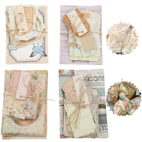Chenfeng Junk Journal Supplies Kit - 400 Sheets Vintage Paper for Mixed Media, Collage, Bullet Journaling