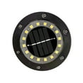 thumbnail image 1 of Juego de 2 focos solares empotrables negros, 16 LED, luces solares para jardín exterior, IP65, resistentes al agua, luz blanca fría para iluminación de caminos, patios, terrazas e iluminación subterrá, 1 of 5