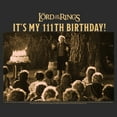 thumbnail image 2 of Women's The Lord of the Rings Fellowship of the Ring Bilbo Baggins It's My 111th Birthday Graphic Tee Black Medium, 2 of 4