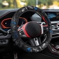 thumbnail image 4 of Uorisanigo American Flag Car Steering Wheel Protector Wolf Print Fluffy Steering Wheel Cover for Winter Breathable Car Steering Wheel Cover for Men Flannel Car Accessories Gift for Dad, 4 of 8