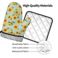 thumbnail image 4 of Xecao White Polka Dot Sunflower A Pattern Oven Mitts and Pot Holders Sets Heat Resistant Silicone Oven Mittens Extra Thicken Long Kitchen Cotton Oven Glove for Cooking, 4 of 7
