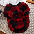 thumbnail image 1 of Yidarton Dog and cat clothes winter plaid double-sided fleece coat cute pet clothes autumn and winter sweater small and medium-sized dog clothes Brick Red, 1 of 7