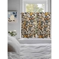 thumbnail image 3 of Cobblestones Bathroom Window Curtain, Gravel Rock Natural Stones Pattern Art Light Filtering Coffee Kitchen Curtains, Bedroom Living Room Curtains 2 Panel 84"x45", 3 of 6