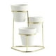 thumbnail image 2 of 3 macetas de cerámica para suculentas, modernas macetas de interior con soporte, con mini macetas. Oro A, 2 of 7