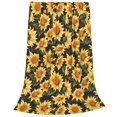thumbnail image 2 of Balery Vintage Black Plaid Sunflower Manta de Felpa Suave y Acogedora – Cobija de Franela Aterciopelada para Cama, Lavable y Cálida para Sofá, Mascotas, Transpirable-50"x40", 2 of 7