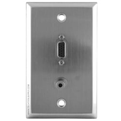 Svga Wall Plate - 1x 3.5mm 1x SVGA Stainless Steel Wallplate