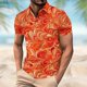 thumbnail image 5 of Camisetas de Manga Larga para Hombres Blusa de Poliéster de Manga Cuarta de Collar de Vuelta con Botón Impreso Casual, 5 of 8