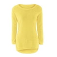thumbnail image 5 of AHTJRT Fuzzy Fleece Sweatshirt for Girls Boys Thermal Crewneck Long Sleeve Pullover Loose Fit Mid-Long Length Casual Fall Winter Loungewear Tops Yellow 9-10 Years, 5 of 6