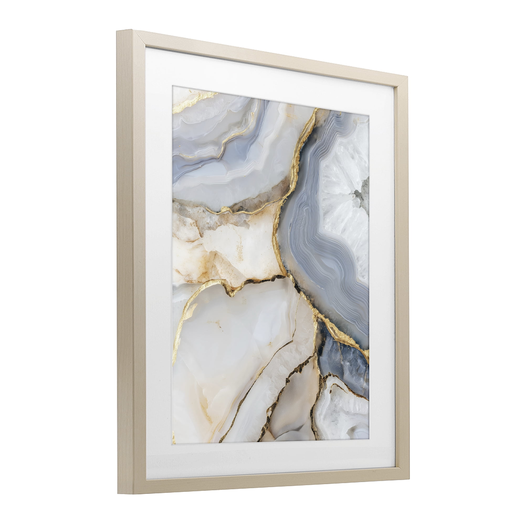 Stupell Industries White And Gray Geode Birch Framed Print Under Glass, design by Svetlana Aleynikova