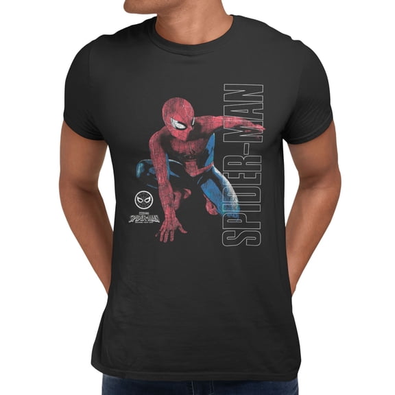 Marvel Spider-Man Brand New Day Men's Distressed Retro Comic T-Shirt (Black, S-XXXL)