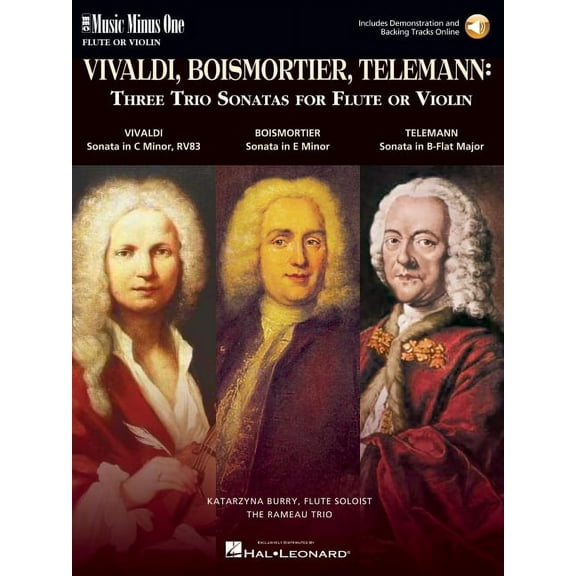 3 Trio Sonatas: Vivaldi, Boismorter and Telemann: Music Minus One Flute or Violin